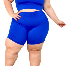 Shorts plus size academia feminina